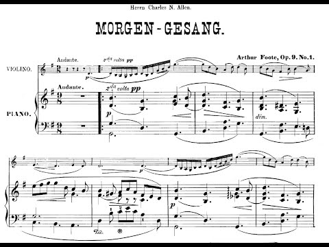 Arthur Foote - Three Character Pieces for violin and piano, Op. 9