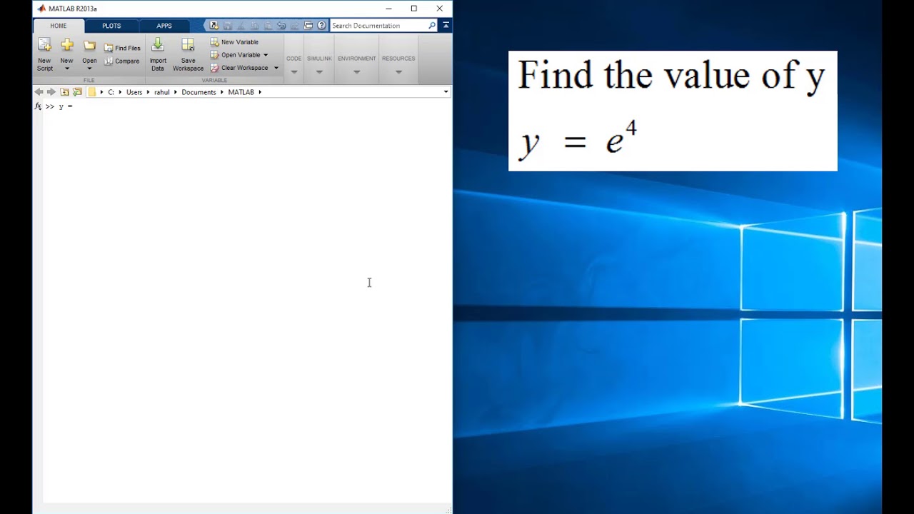 How MATLAB exp returns exponential