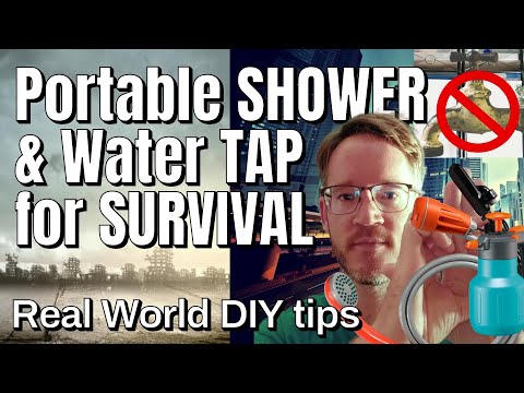 CHEAP PORTABLE SHOWER for SURVIVAL and WATER TAP for CAMPING