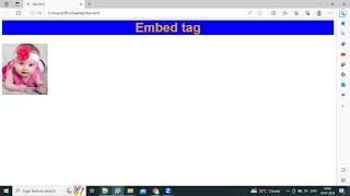 How to use embed tag in HTML