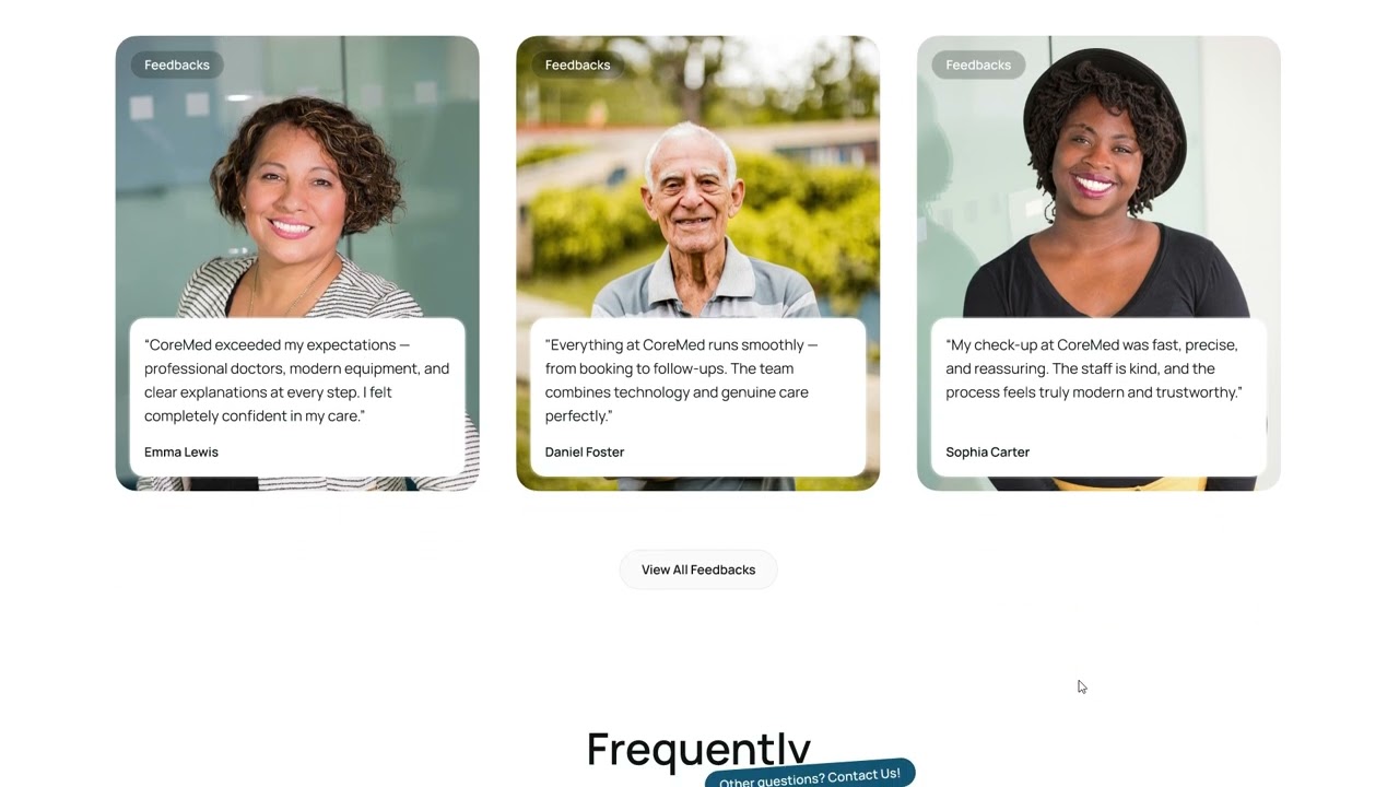 🚀 COREMED – Healthcare Landing Page Design 💙