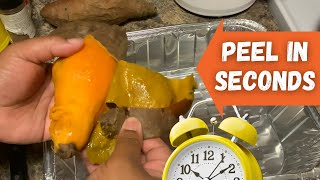 How To Peel Sweet Potatoes The Fastest Way🔪👀 #shorts #food #clips