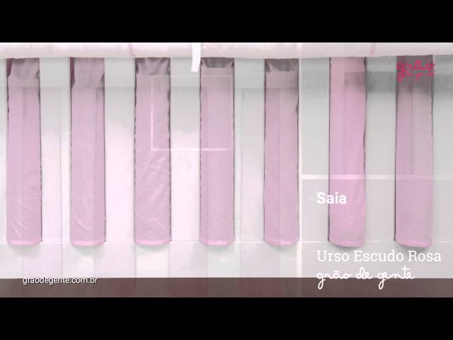 Saia para Berço Urso Escudo Rosa | Ref: 54173