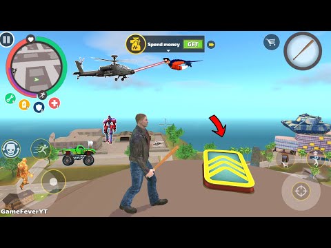 Rope Hero: Vice Town (Stone Giant on Tall Tower) Stone Giant Fight Army Base - Android Gameplay HD