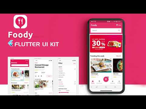 Flutter UI KIT - Food delivery Video