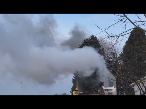 Semi narrowly misses Madrid home after veering off the road