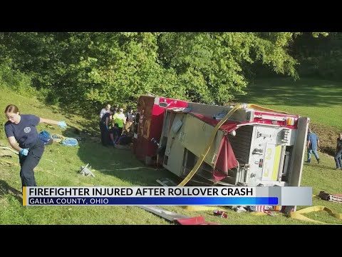 Firefighter flown to Ohio State hospital after fire engine involved in rollover crash