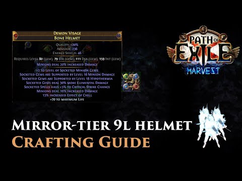 POE Harvest - Mirror-tier 9l raise spectre bone helmet crafting guide