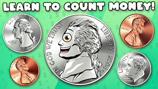 How To Count Using Pennies, Nickels & Quarters! | Money Addition Song For Kids | KLT