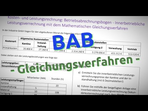 Cost accounting sheet - Internal cost allocation using the simultaneous equation method