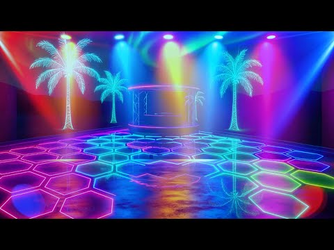 🎬 PRISMAWERK 4K – Tropical Neon Stage “Palm Rhythm” with Vibrant Lights (No Audio)