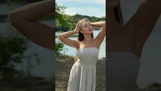 PARADISE - mušelínové MAXI šaty bez ramínek - kokosová, sedne od velikosti S do L