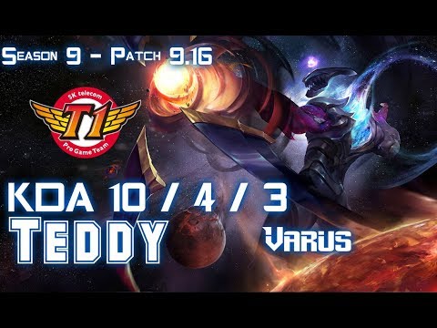 SKT T1 Teddy VARUS vs SIVIR ADC - Patch 9.16 KR Ranked