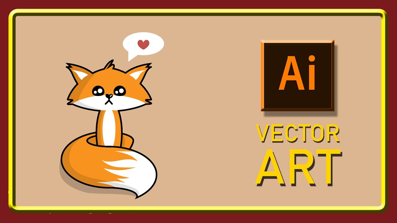 Adobe Illustrator CC Tutorial- cute fox illustration Design-vector art