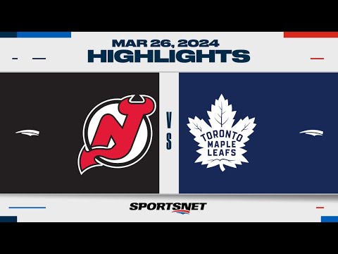 NHL Highlights | Devil vs. Maple Leafs - March 26, 2024