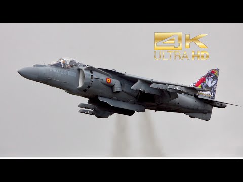 (4K) Harrier II EAV 8B+ from the Spanish NAVY flying Display at RAF Fairford RIAT 2023 AirShow