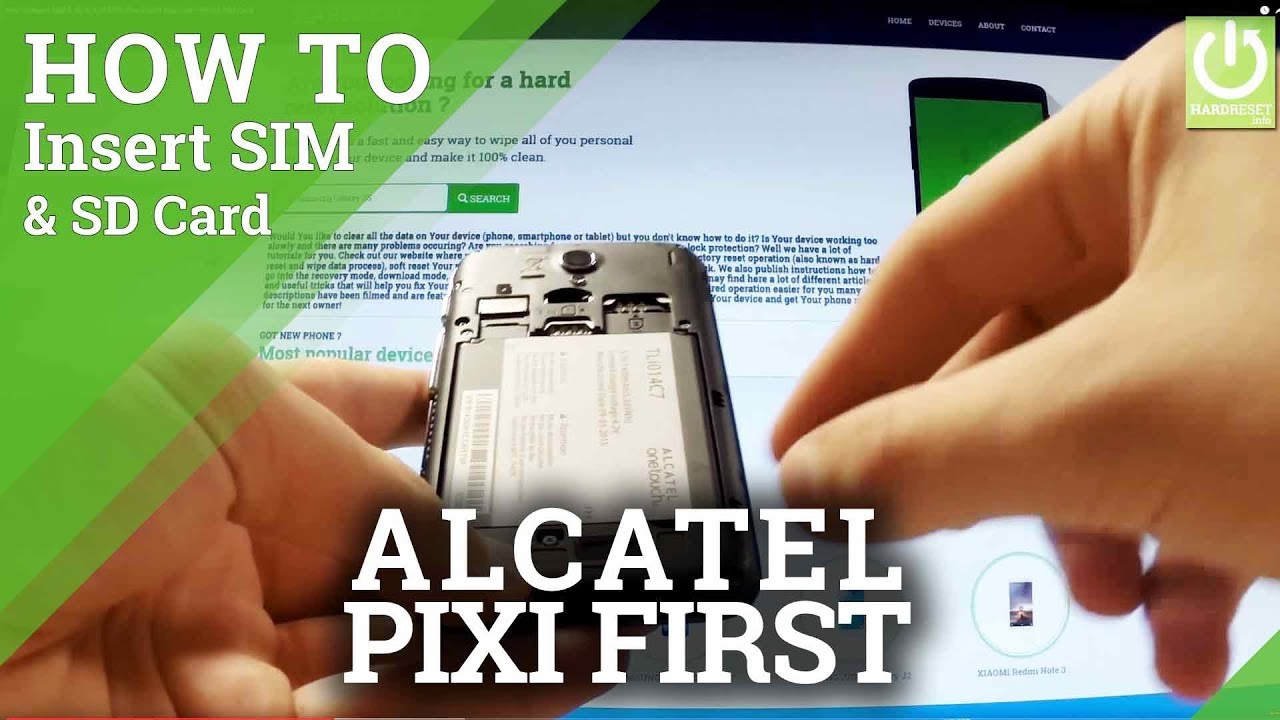 How to Insert SIM & SD in ALCATEL One Touch Pixi First  - Set Up SIM Card
