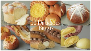 10 Delicious Bread Recipe | Baking Video | Milk Bread, Cream Buns, Brioche