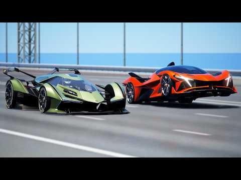 1,000KMH!!! Lamborghini Vision GT vs Apollo Project Evo | DRAG & TRACK RACE