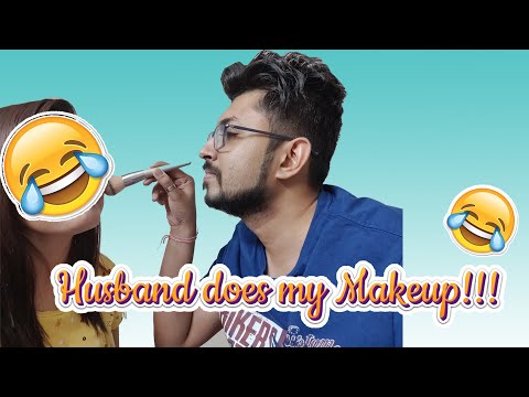 Husband does my Makeup !!! || Can't Stop Laughing 🤣🤣 || The Mad Pair