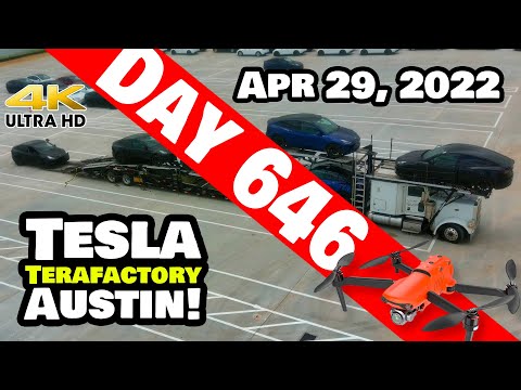 MODEL Ys SHIPPING OUT OF GIGA TEXAS! - Tesla Gigafactory Austin 4K  Day 646 - 4/29/22 - Tesla Texas
