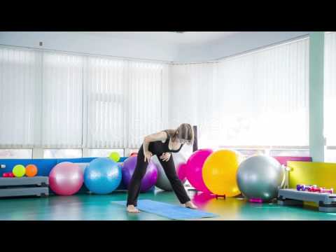 Fitness Girl Doing Back Bend In The Gym - Stock Footage | VideoHive 14635942