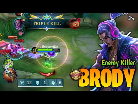 Goldlane Play! Brody Best Build 2023 [ Brody Top Global Gameplay ] By Enemy Killer - MLBB