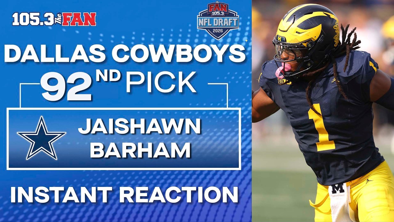 Cowboys Draft Jaishawn Barham, Michigan Linebacker With The 92nd Overall Pick | 2026 NFL Draft