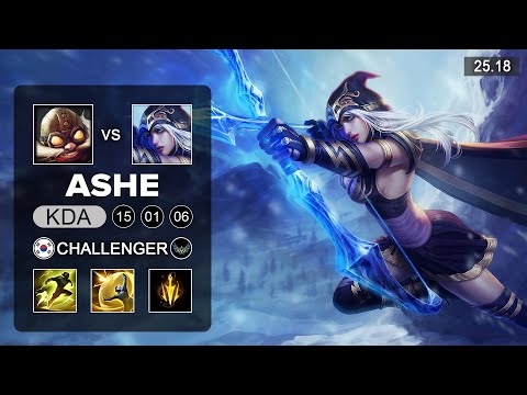 Ashe vs Corki ADC - KR Challenger - Patch 25.18 Season 15