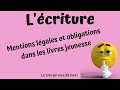 Les Mentions Légales Pour Les Livres Jeunesse