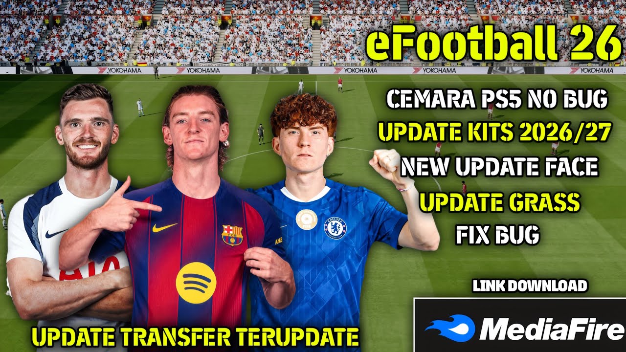 eFootball 26 PPSSPP Update Transfer 2026 Terupdate, Update Real Face, Update kits world cup 2026