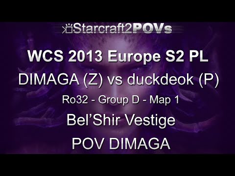 SC2 HotS - WCS 2013 EU S2 PL - DIMAGA vs duckdeok 1 - Ro32 Group D - Map 1 - Bel'Shir - DIMAGA