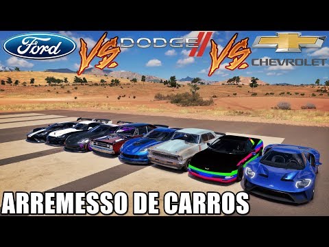 ARREMESSO DE CARROS - FORD VS DODGE VS CHEVROLET - FORZA HORIZON 3 - GAMEPLAY