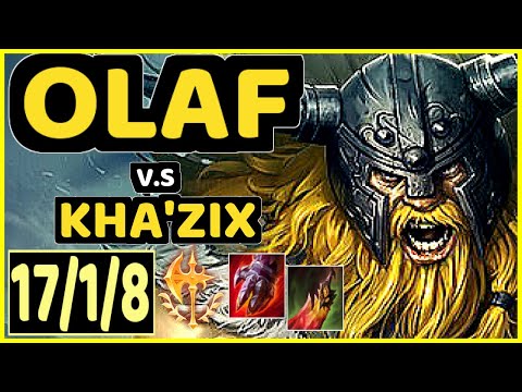 DJOKO (OLAF) vs KHA'ZIX - 17/1/8 KDA JUNGLE GAMEPLAY - EUW Ranked GRANDMASTER