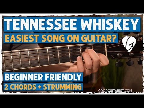 "Tennessee Whiskey" SUPER EASY Beginner Acoustic Guitar Tutorial+ Lesson | Easy 2-Chord Guitar Songs