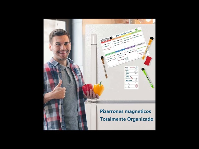Vídeo relacionado con POPRUN Pizarra Calendario Magnetico Nevera, Magnetica Planificador Mensual+Organizador Semanal+Planificación de Menú, Pizarra Calendario Refrigerador Iman Borrables en Seco, 3 Piezas - en Español