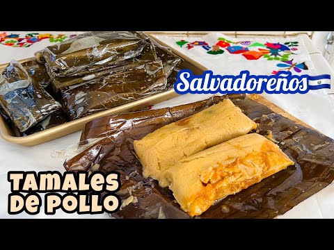 Haciendo TAMALES DE POLLO Salvadoreños -sin usar Manteca de cerdo