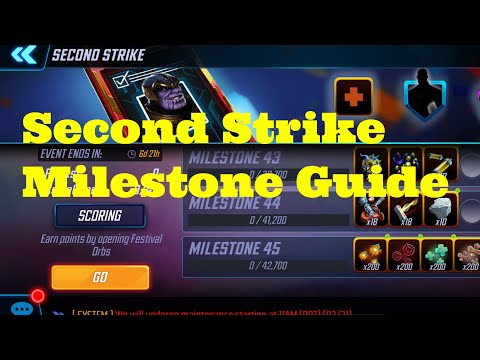 Second Strike Milestone Calc and Rewards - How Much Blitz Wins - Marvel Strike Force - Free to Play