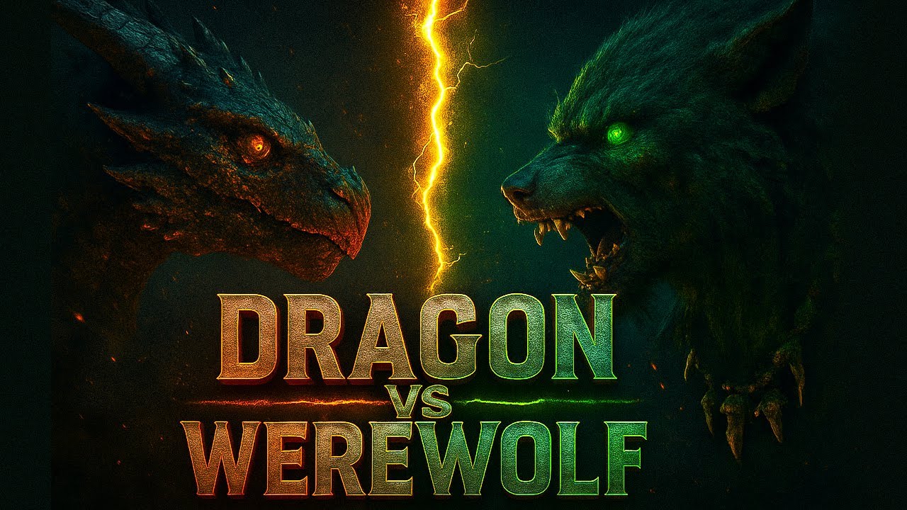 Epic Fight: DRAGON vs WEREWOLF ⚔️🔥 Created with AI (Veo 3)