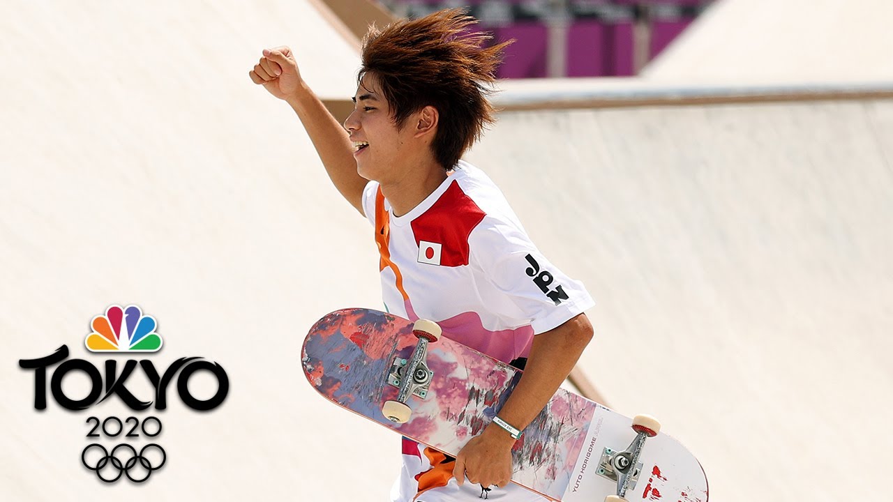 Japan's Yuto Horigome wins first-ever Olympic street skateboarding gold medal in Tokyo | NBC Sports - YouTube
