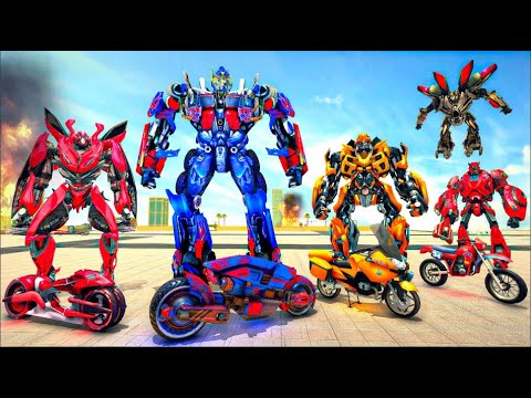 Optimus Prime Release Bumblebee Grand Robot Bike Transform City Attack Android Gameplay