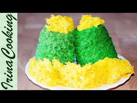 БИСКВИТНЫЙ МОХ ○ Молекулярный БИСКВИТ ○ ДЕКОР | Biscuit Green Moss Cake Decoration Video