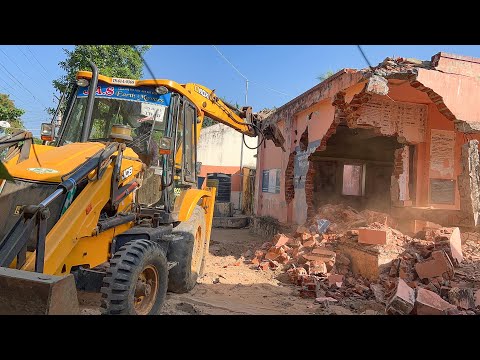 JCB 3DX Xtra Going to Old School Demolished and Crushed in Udangudi | jcb video