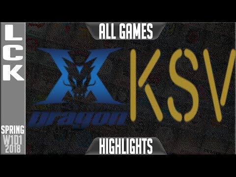 KZ vs KSV Highlights ALL GAMES | LCK Spring 2018 S8 W1D1 | King-Zone DragonX vs KSV