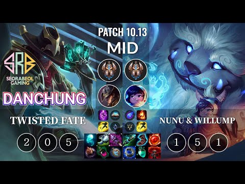 SRB Danchung Twisted Fate vs Nunu & Willump Mid - KR Patch 10.13