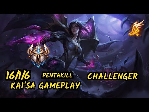 GRF Viper (KAI'SA) - PENTAKILL 16/1/6 KDA BOTTOM ADC CHALLENGER GAMEPLAY - KR