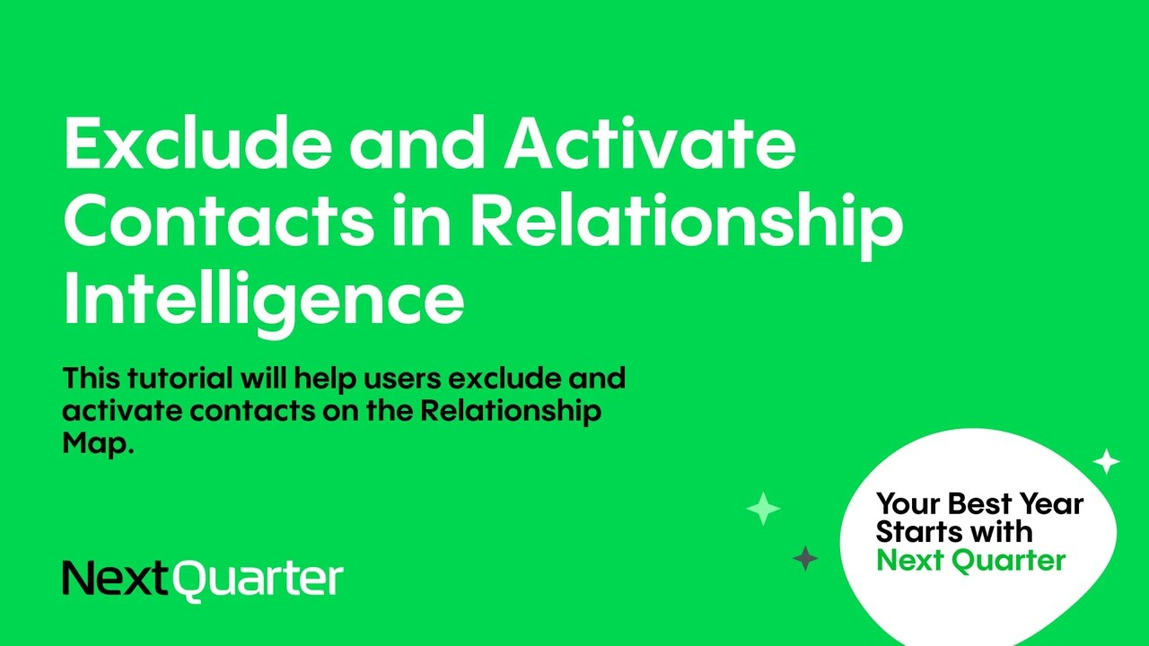 Exclude and Activate Contacts in  Relationship Intelligence