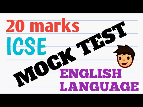 ICSE | ENGLISH LANGUAGE|  IMPORTANT MCQs| SELF-ASSESSMENT WORKSHEET| MOCK TEST