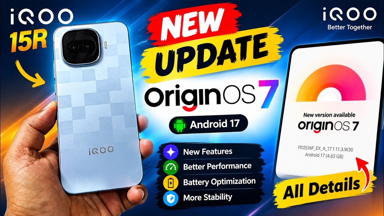 iQOO 15R Origin OS 7 (Android 17) Release in India | iQOO 15R origin OS 7 first look