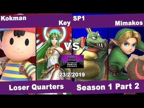 USCLS1P2 -LQ- Kokman & Key (Ness & Palutena) vs SP1 & Mimakos (K.Rool & YoungLink) - Smash Ultimate